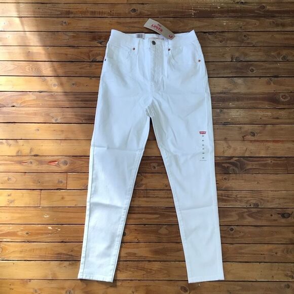 𝅺levi’s Mile high ankle super skinny extra high-high waisted waist white slim30 - Picture 3 of 14